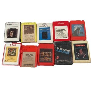 Vintage 8 Track Tape Lot Johnny Cash Rolling Stones Willie Nelson Classic Rock